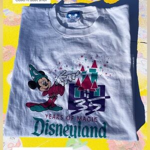 Disney White Tee with Mickey and Castle Design